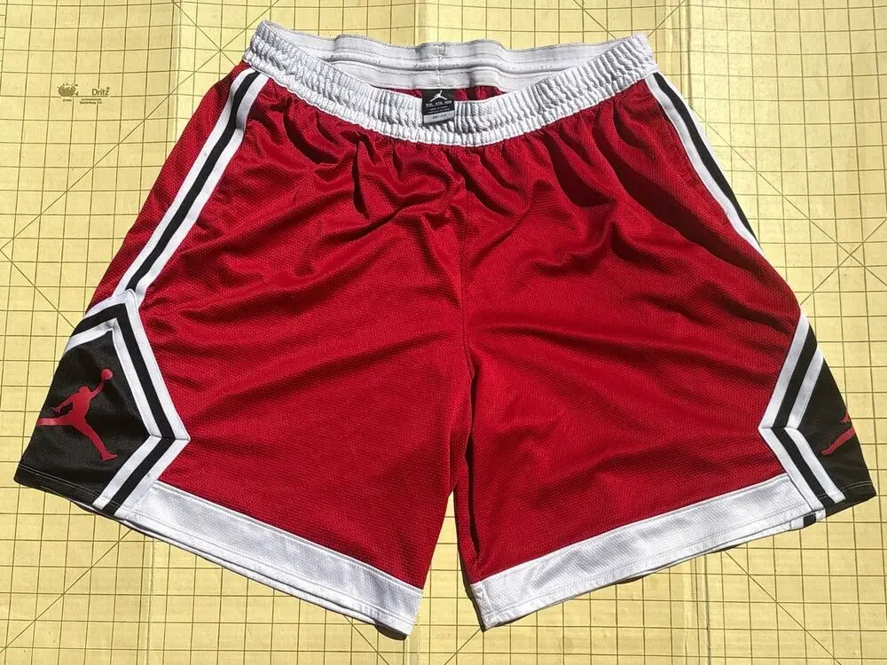 Jordan Mens Basketball Shorts Size 4XL Red Black White DRI-FIT Jumpman
